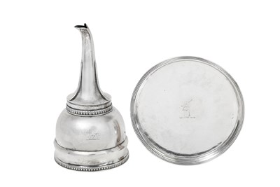 Lot A George III Irish Silver Wine-Funnel and an Associated George III Irish Silver Stand