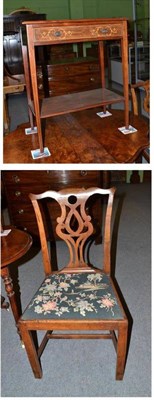 Lot 315 - A mahogany dining chair and an Edwardian inlaid mahogany side table with single drawer and...