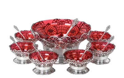 Lot A George V Silver Fourteen-Piece Fruit-Service