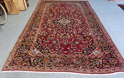 Lot 1277 - Kashan Carpet, the raspberry field of...
