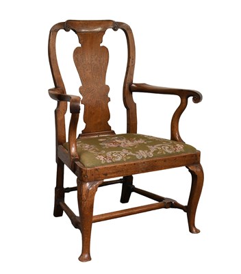 Lot 488 - A George III Joined Oak Armchair, 3rd quarter...