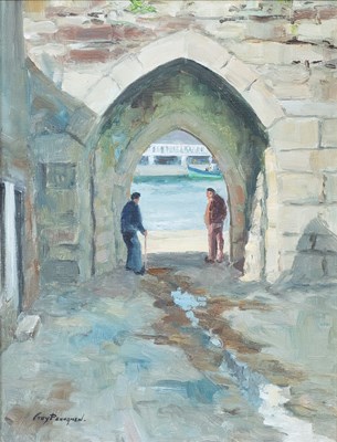 Lot 1171 - Guy Pennamen (b.1932) Harbour view with two...