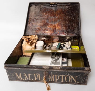 Lot 17 - A Black Japanned Deed Box, stencilled...