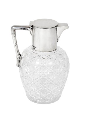 Lot An Edward VII Silver-Mounted Cut-Glass Claret-Jug