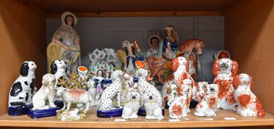 Lot 25 - A Collection of Staffordshire Pottery Animals...