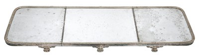 Lot A George III or George IV Silver Three-Section Mirror-Plateau