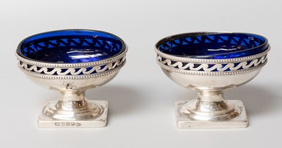 Lot 129 - A Pair of George III Silver Salt-Cellars,...
