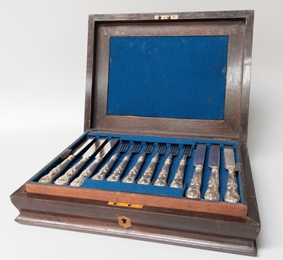 Lot 161 - A Cased Set of Victorian Silver and Silver...