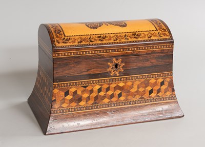 Lot 79 - A Victorian Tunbridge Inlaid Rosewood Tea...