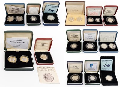 Lot 419 - Assorted Royal Mint Silver Proof Coins, 19 in...