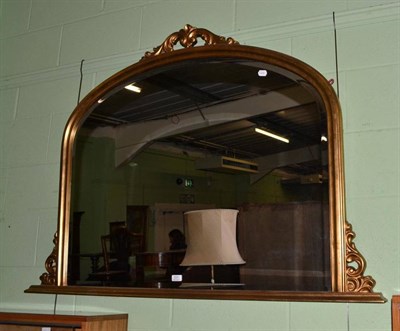 Lot 331 - Gilt over mantel mirror