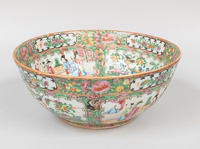 Lot 6 - A Cantonese Porcelain Punch Bowl, 19th century,...