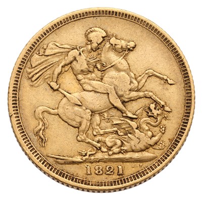 Lot 132 - George IV, Sovereign 1821, obv. laureate head...