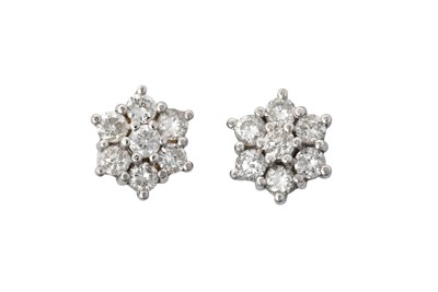 Lot 2332 - A Pair of 18 Carat Gold Diamond Cluster...