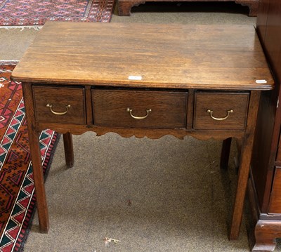 Lot 1362 - A George III Oak Lowboy, 79cm by 49cm by 67cm