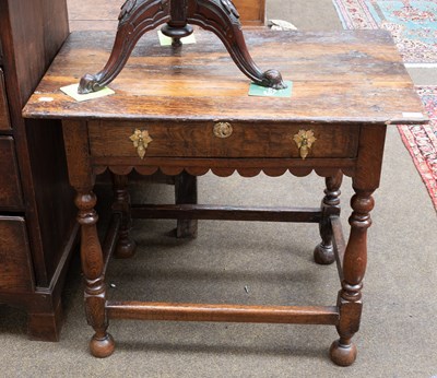 Lot 1368 - An 18th Century Oak Provincial Side-table,...