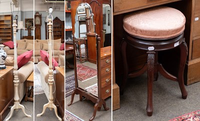 Lot 1331 - A Pair of White-Painted Standard Lamps,...