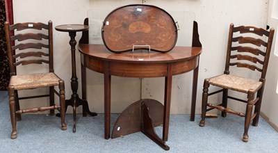 Lot 1417 - A George III Mahogany D-end Side-Table,...