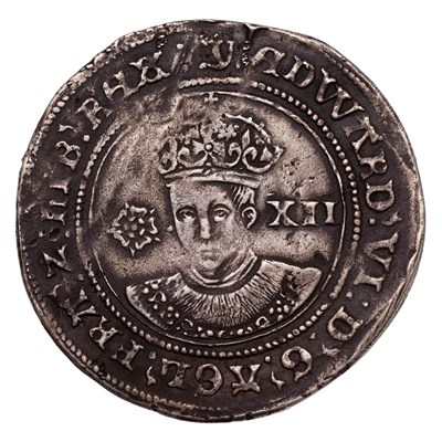 Lot Edward VI, Shilling, fine silver issue, mm. y,...