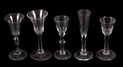 Lot 15 - A Wine Glass, circa 1750, with trumpet-shaped...