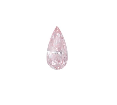 Lot 2295 - A Loose Fancy Orangy Pink Pear Brilliant Cut...