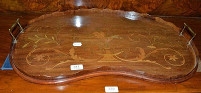 Lot 341 - Edwardian inlaid mahogany twin handled kidney tray