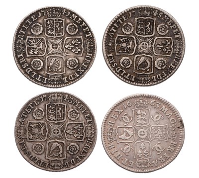 Lot 32 - Assorted Charles II and George II Shillings, 4...