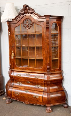Lot 1318 - A Reproduction Dutch Style Walnut Glazed Bombe...
