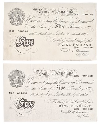 Lot 486 - Bank of England, Five Pounds, London, March...