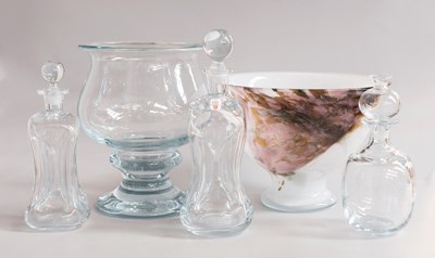Lot 87 - A Holmegaard Mottled Glass Pedestal Vase, 19cm...
