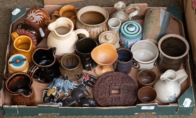 Lot 73 - A Box of Assorted Studio Pottery, including...