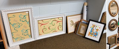 Lot 1361 - Three Unframed and Two Framed Early 20th...