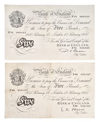 Lot 487 - Bank of England, Five Pounds, London, February...