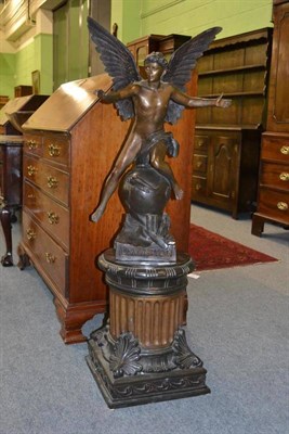 Lot 353 - Metal statue of 'Aviation' on plinth