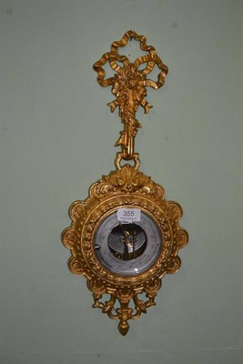 Lot 355 - Gilt metal barometer