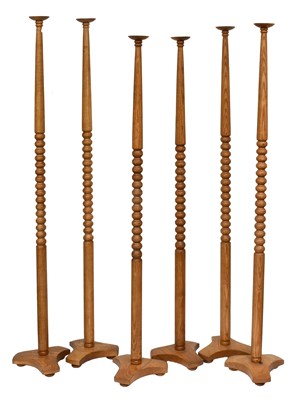 Lot 2247 - Three Pairs of Modern Turned Graduated Wood...