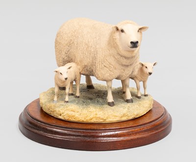 Lot 1079 - Border Fine Arts 'Texel Ewe and Lambs' (Style...