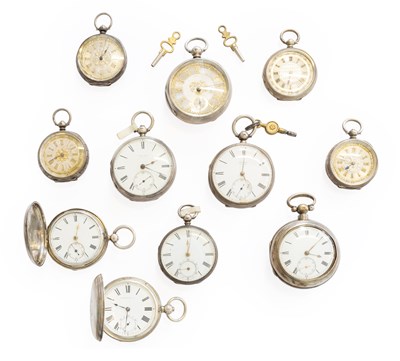 Lot 385 - A Silver Pair Cased Lever Pocket Watch, Two...
