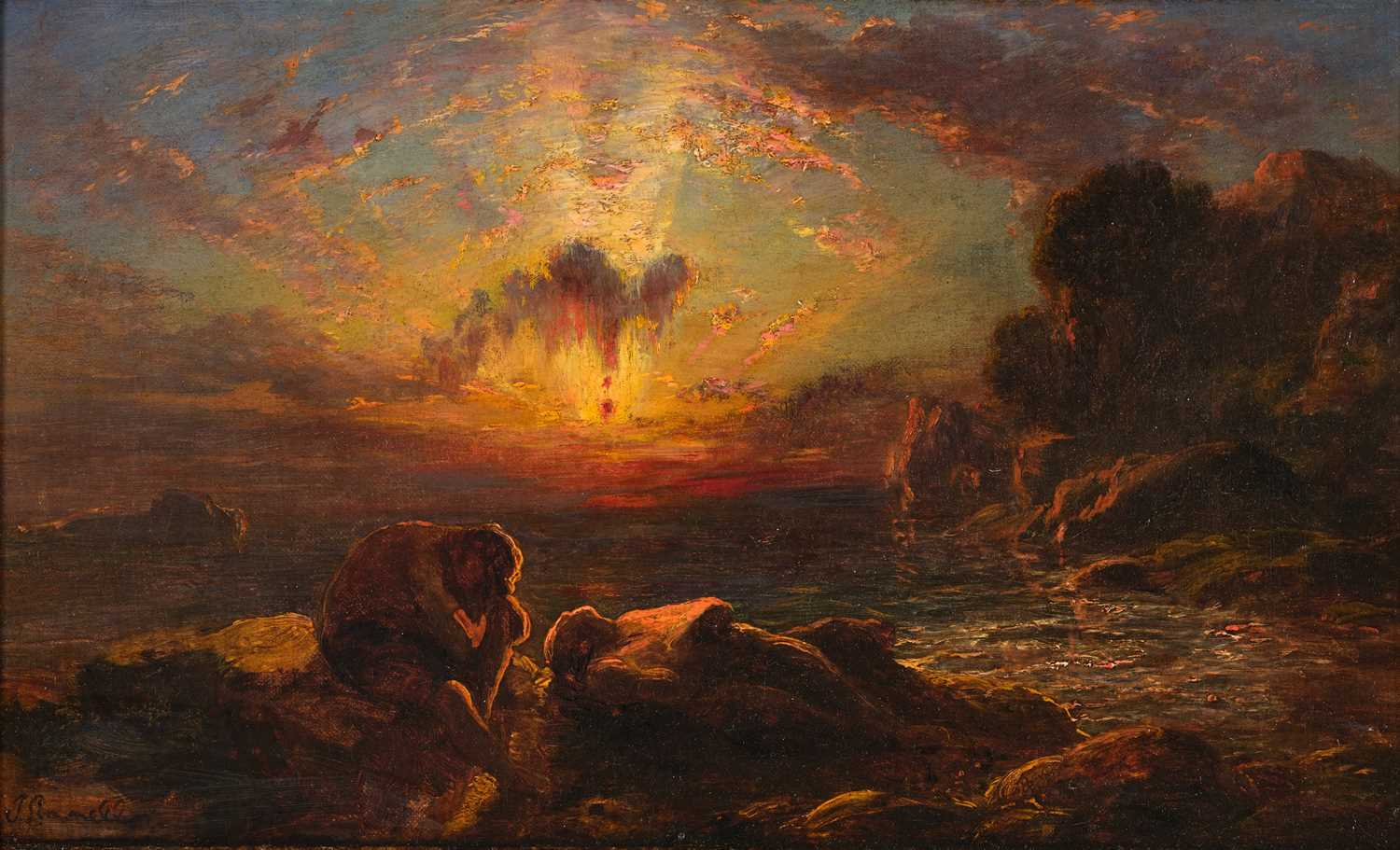 Lot 1059 - Attributed to John Linnell (1792-1882) "Sunset"...