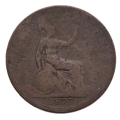 Lot Victoria, Penny 1877, narrow date, dies 8+H,...