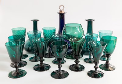 Lot 93 - 18th and 19th Century Green Glass, including...