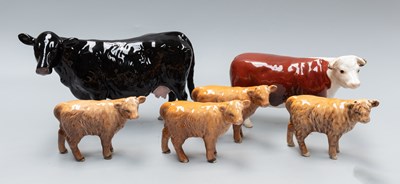 Lot 1130 - Beswick Cattle Comprising: Galloway Cow, model...