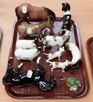Lot 1138 - Beswick Animals Including: Stocky Jogging Mare,...