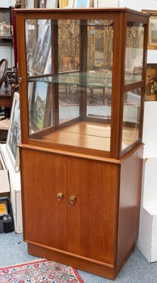 Lot 1421 - A Mid-20th Century Teak Display Cabinet, with...