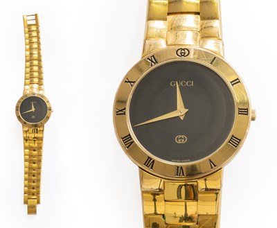 Lot 358 - A Plated Gucci Quartz Wristwatch, with Gucci...