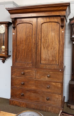 Lot 1313 - A George III Mahogany Linen Press fitted with...