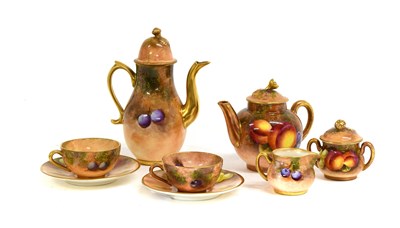 Lot 233 - A Royal Worcester Porcelain Miniature Tea and...