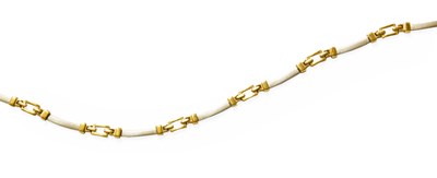 Lot 196 - A Bi-Coloured Necklace, white textured curved...