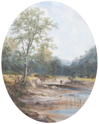 Lot 1176 - British School (19th Century) Cattle watering...