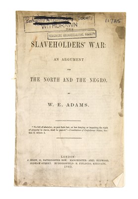 Lot 2001 - Adams (W.E.). Slaveholders' War: An Argument...